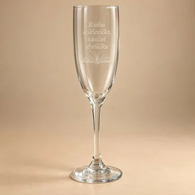 Sklenice na sekt „Kniha a sklenička“