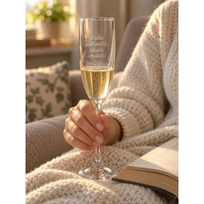 Sklenice na sekt „Kniha a sklenička“