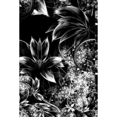 Šátkošála černobílé květy – nadčasový šátek s květinovým vzorem